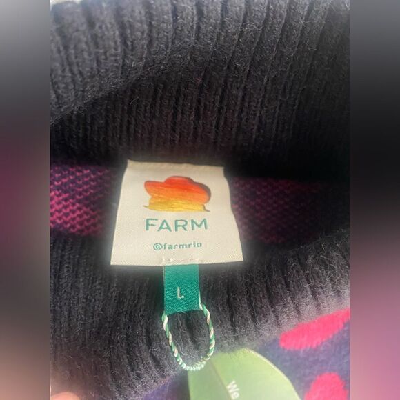 FARM Rio Leopard Pattern Sweater Dress High Neck Multicolored Sz L NWT - Picture 11 of 17